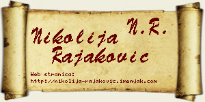 Nikolija Rajaković vizit kartica